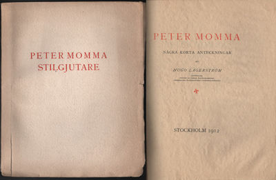 PETER MOMMA. Några korta anteckningar.