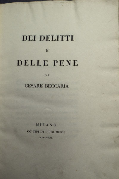 Dei delitti e delle pene.