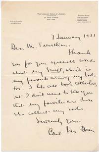 Autograph Letter Signed by Carl (1885-1950) VAN DOREN - Signed - from Main Street Fine Books & Manuscripts, ABAA (SKU: 28481)