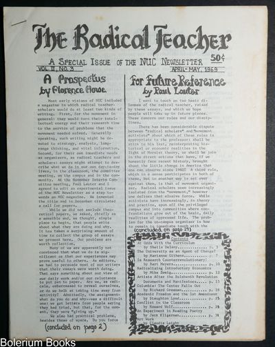 The Radical Teacher; a special issue of the NUC Newsletter, vol. II, no. 3 (April - May 1969)
