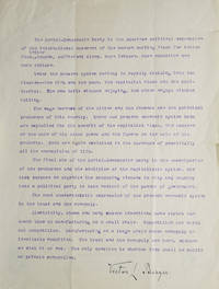 Typescript, Signed. Detailing the tenets of The Social-Democratic Party