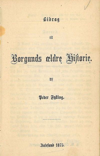 Bidrag til Borgunds ældre Historie.