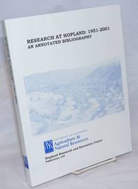 image of Research at Hopland: 1951-2001, an Annotated Bibliography