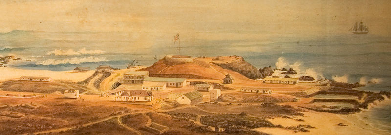 watercolor-view-of-coastal-fort-probably-ascension-island-by