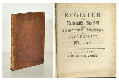 Register och summariskt innehåll utaf the tryckte…