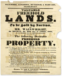 Valuable Freehold Lands, To be Sold by Auction, By Mr Wainwright..