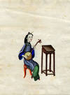 Hand painted Chinese Woman Musician - Girl with a Samisen