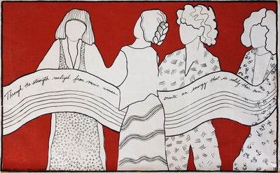 Poster: "Through the strength realized from music women create an energy that is solely their own