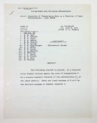 Concavity of Transmission Rate as a Function of Input Probabilities - Case 20878: Technical Memoranda MM-54-114-28 ... [reproduced typescript]