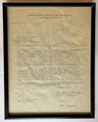 Original April 1954 Letter of Acceptance from MIT