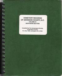 cover of Cemetery Records of Davidson County, N. C (North Carolina) Volume 4 Northern Section