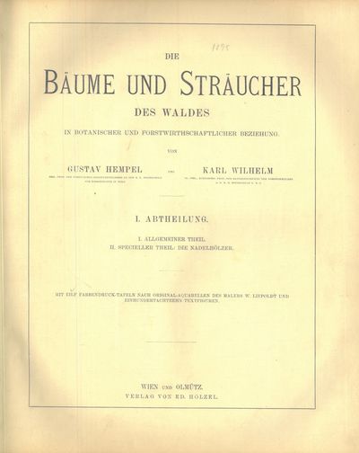 Die Bäume und Sträucher des Waldes in botanischer und forstwirthschaftlicher Beziehung. I-III (i ett). (photo 2)