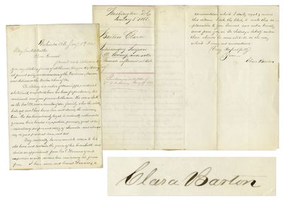 Clara Barton War Dated ALS About a Surgeon