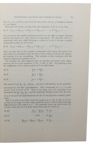 The gravitational Equations and the Problem of Motion. (Part I). (Received June 16, 1937). (+) II. (Received May 29, 1939). 2 Papers (Paper II only Einstein and Infeld). (photo 3)
