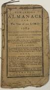 THE NEW-JERSEY ALMANACK FOR THE YEAR OF OUR LORD 1785. . . BY TIMOTHY TRUEMAN, PHILOM