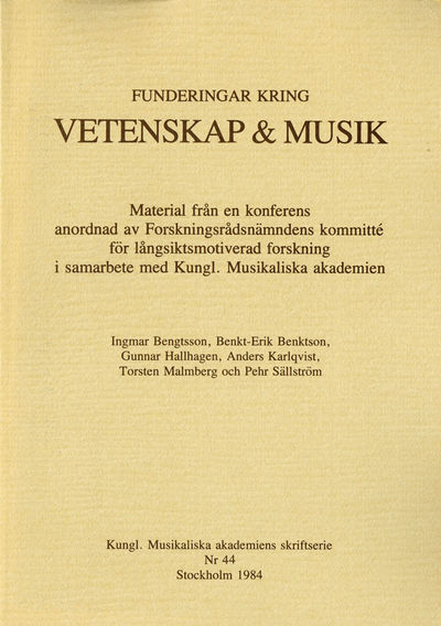 Funderingar kring vetenskap & musik. Material…
