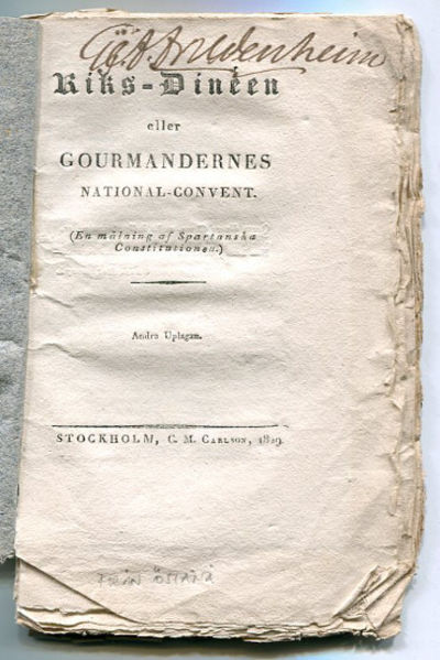 Riks-dinéen eller gourmandernes national-convent.…
