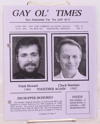 Gay Ol' Times: Gay and Lesbian Alliance newsletter; vol. 14, #3, June/July 1993: Frank Howard & Chuck Bateham Together Again
