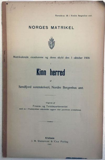 Matrikulerede eiendome og deres skyld den 1…