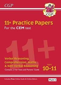 New 11+ CEM Practice Papers: Ages 10-11 - Pack 2 (with Parents' Guide & Online Edition)