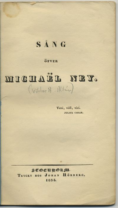 Sång öfver Michaël Ney.