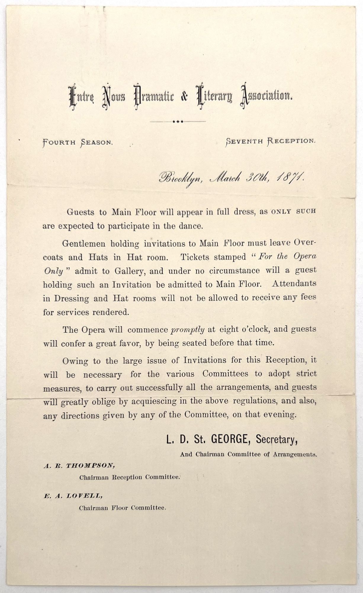 Printed Regulations and Protocol for Entre Nous Dr