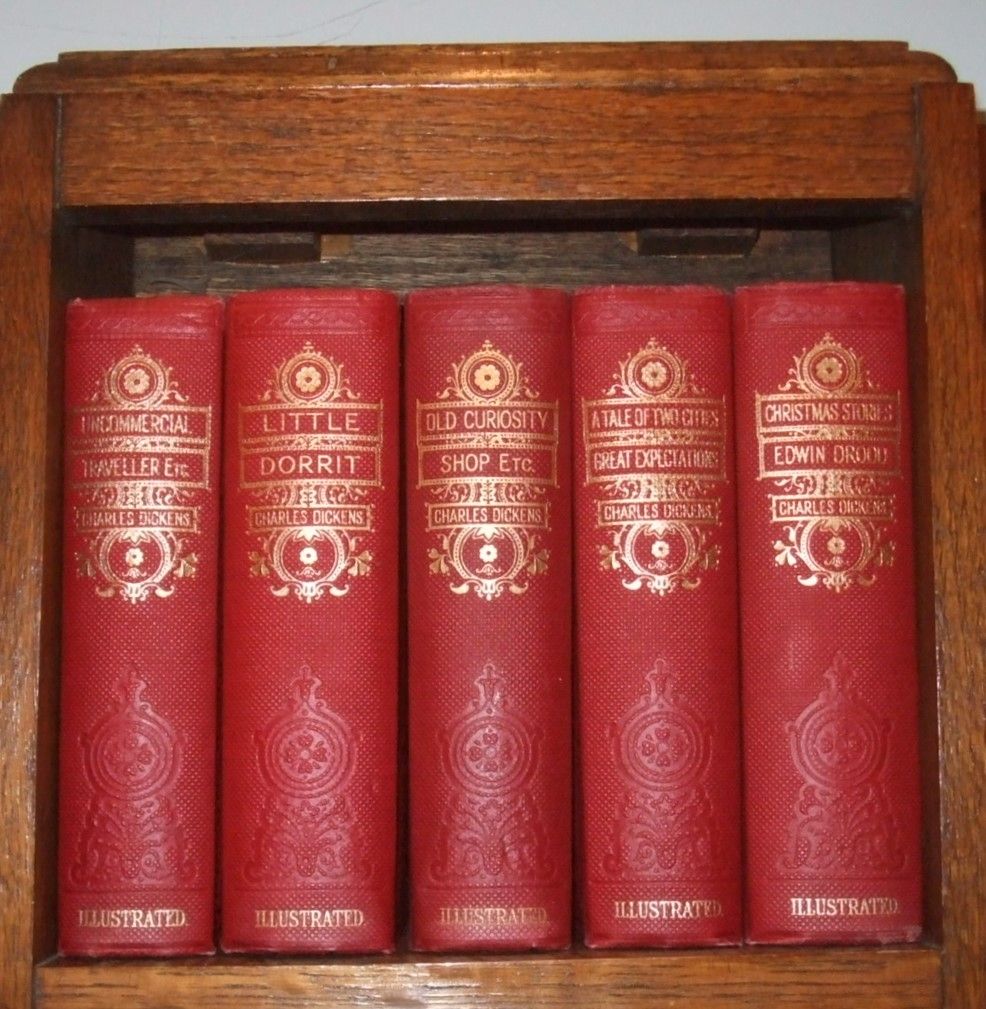 Works of Charles Dickens [ Complete in 15 Volumes ] in Period Bookcase