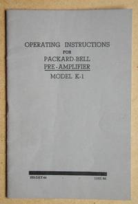 image of Operating Instructions for Packard-Bell Pre-Amplifier Model K-1.