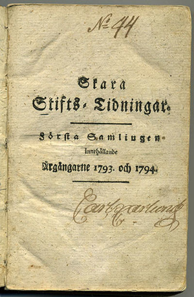 Skara stifts tidningar. 1793-1805.