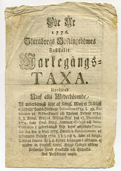 För år 1776. Skaraborgs höfdingedömes faststälte…
