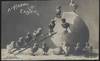 REAL PHOTO HAPPY EASTER POSTCARD WITH CHICKS AND EASTER EGG