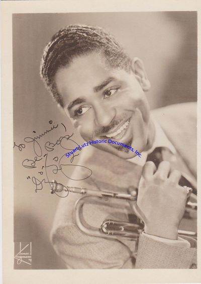 A Photo Signed By Jazz Trumpter Dizzy Gillespie