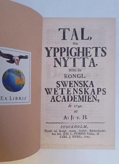 Tal, om yppighets nytta. Hållit för kongl.…