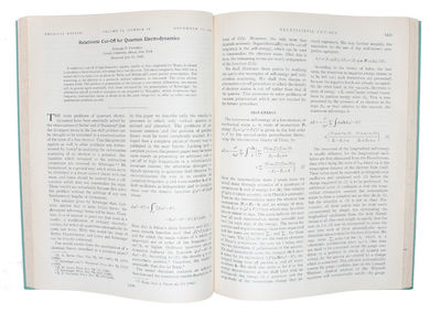 Relativistic Cut-Off for Quantum Electrodynamics [In: "The Physical Review. Volume 74, No. 10."]. - [FEYNMAN'S VERY FIRST PAPER ON QUANTUM ELECTRODYNAMICS (QED)] (photo 2)