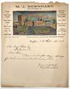 Attractive Late 1890s Color Illustrated Letterhead for Manufacturer of Saloon Furnishing, Pool and Billiard Tables