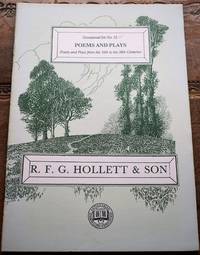 R F G HOLLETT & SON Occasional List 52 Poems And Plays from the 16th to the 20th Centuries