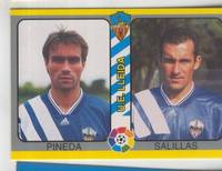 Cromos: Futbol Total Liga 95: U.E.Lleida. numero 192: Pineda y Salillas