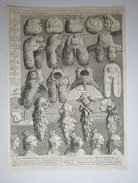 The five Orders of Perriwigs. Original etching. 18th Century Impression.