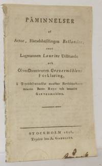 Påminnelser af actor, häradshöfdingen Bellander,…