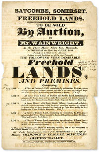 Freehold Lands, To be Sold by Auction, By Mr. Wainwright, At the Three