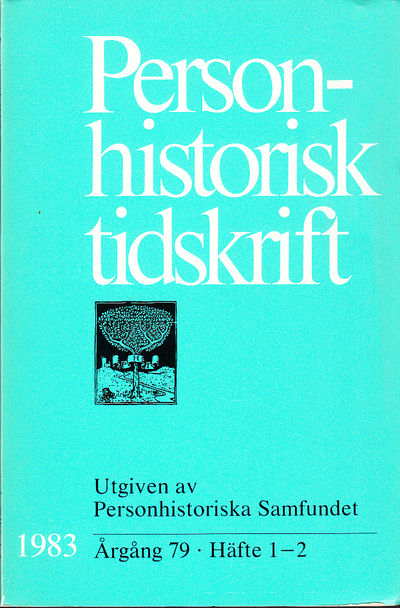 Personhistorisk tidskrift 1983:1-4. Sjuttionionde…