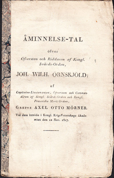 Åminnelse-tal öfver öfversten och riddaren af…