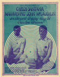 Original flyer for a performance on the Love Devotion Surrender tour featuring Mahavishnu John McLaughlin and Carlos Santana