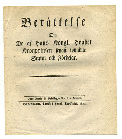 Berättelse om de af hans kongl. höghet…