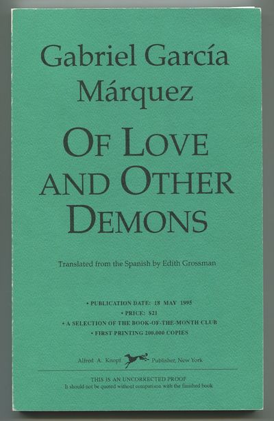 BIBLIO Of Love and Other Demons by GARCIA MARQUEZ, Gabriel