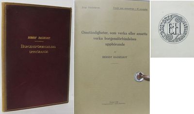(Pärmtitel:) Borgensförbindelses upphörande.…