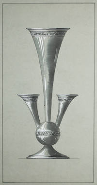 Original drawing of a Three stem flower holder heightened in white