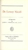 DE LANCEY NICOLL: AN APPRECIATION