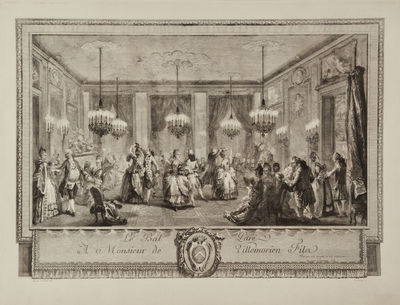 Le Bal Paré A Monsieur de Villemorien Fils. Etching and engraving by L. Provost after the drawing by Augustin de Saint-Aubin (1736-1807)