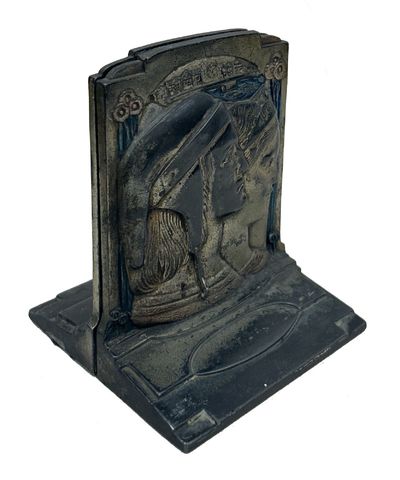Art Deco Bookends: Dante Alighieri and Beatrice Portinari